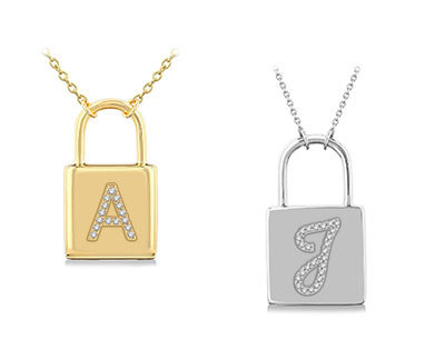 Initial Padlock Pendant